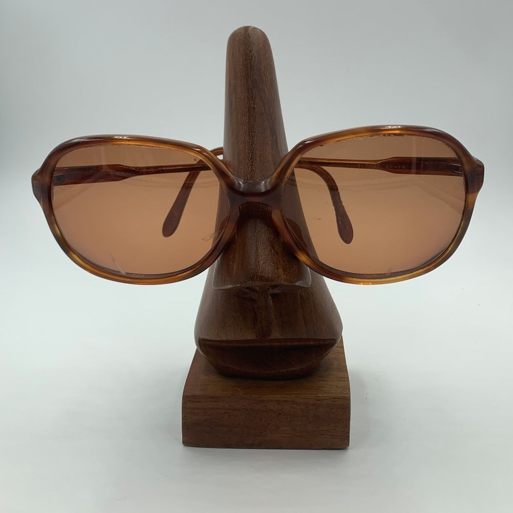 Vintage Landolfi Brown Oval Oversized Sunglasses